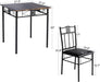 3-Piece Dining Room Wooden Kitchen Table and Pu Cushion Chair Sets