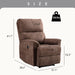 Power Recliner Chair, Electric, Breathable Fabric, Brown