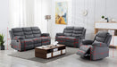 Upholstered 2-Seat Reclining Set, Gray