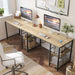 Large Oak L-Shaped Desk with Shelves