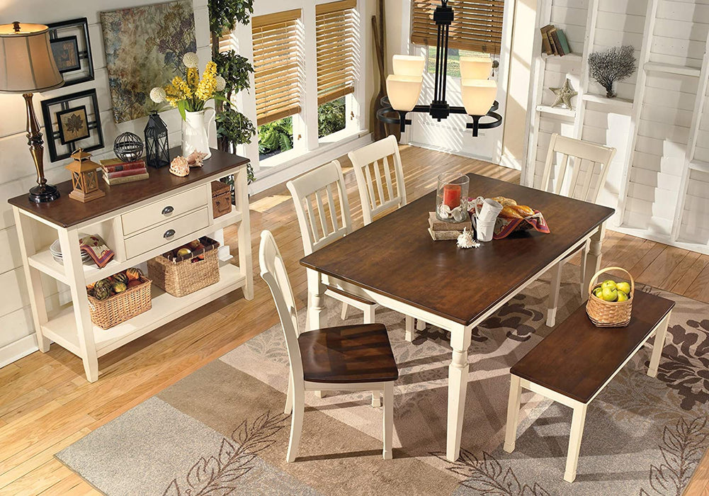 Whitesburg Cottage Dining Room Server in Brown and White