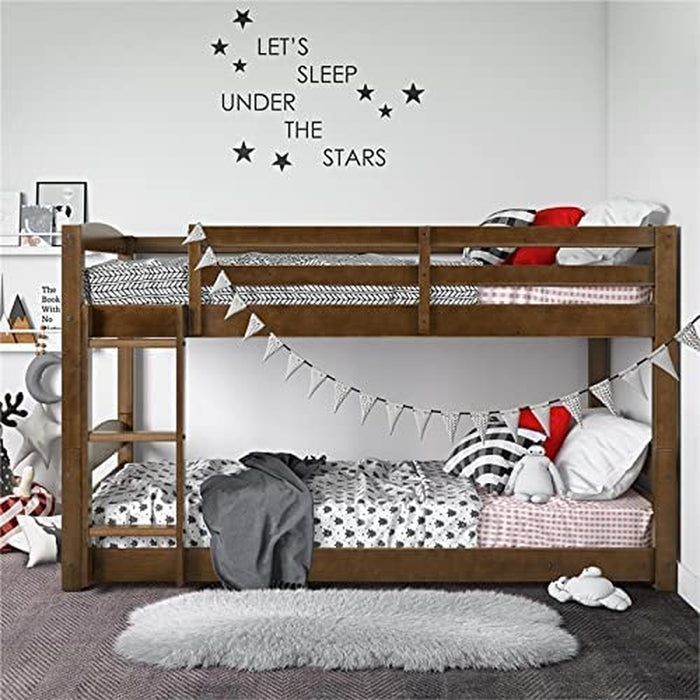 Modern Farmhouse Low Loft Bed, White Wash