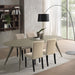 PU Leather Dining Chairs Set of 4, Armless, Solid Wood Legs, Beige
