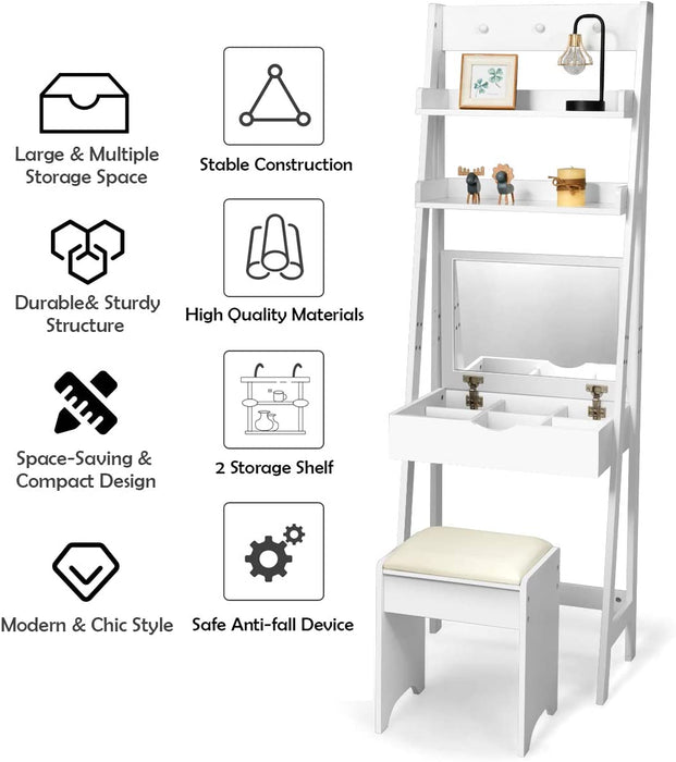 3-In-1 Vanity Set with Flip Top Mirror