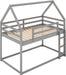 Low House Twin Bunk Bed, Gray