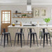 Industrial Matte Black Counter Stools with Back (Set/4)