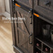 Farmhouse Bar Cabinet with Sliding Barn Door