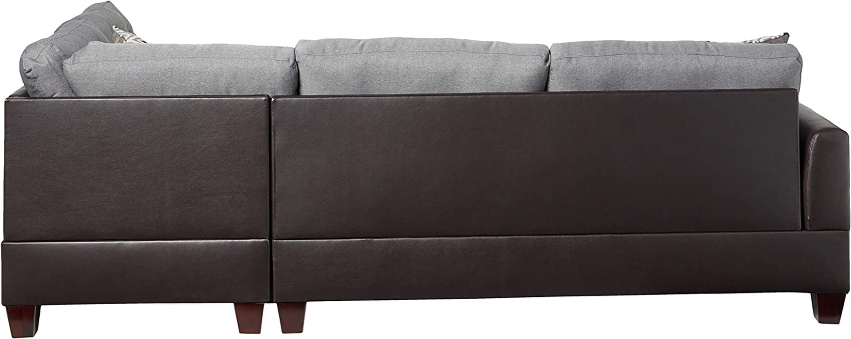 Dark Grey Microfiber Sectional Sofa Set