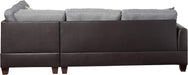 Dark Grey Microfiber Sectional Sofa Set