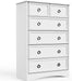 White 6 Drawer Dresser with Textured Borders