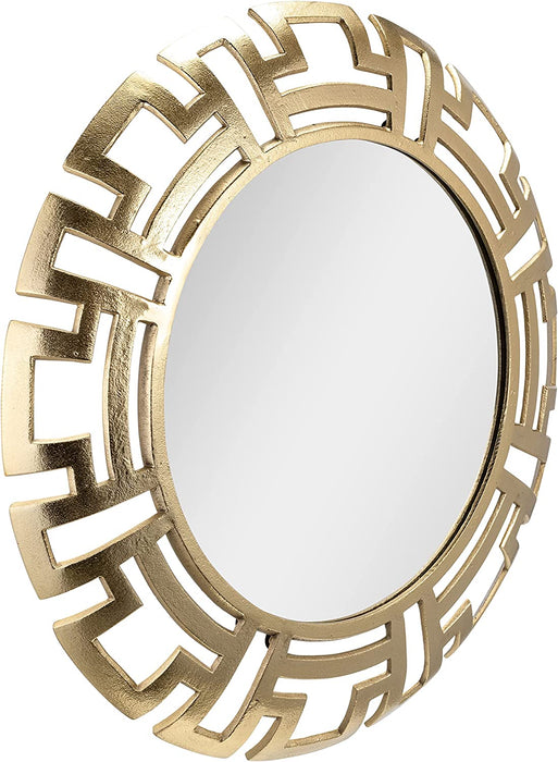 Gold Tribal round Mirror, Contemporary Style