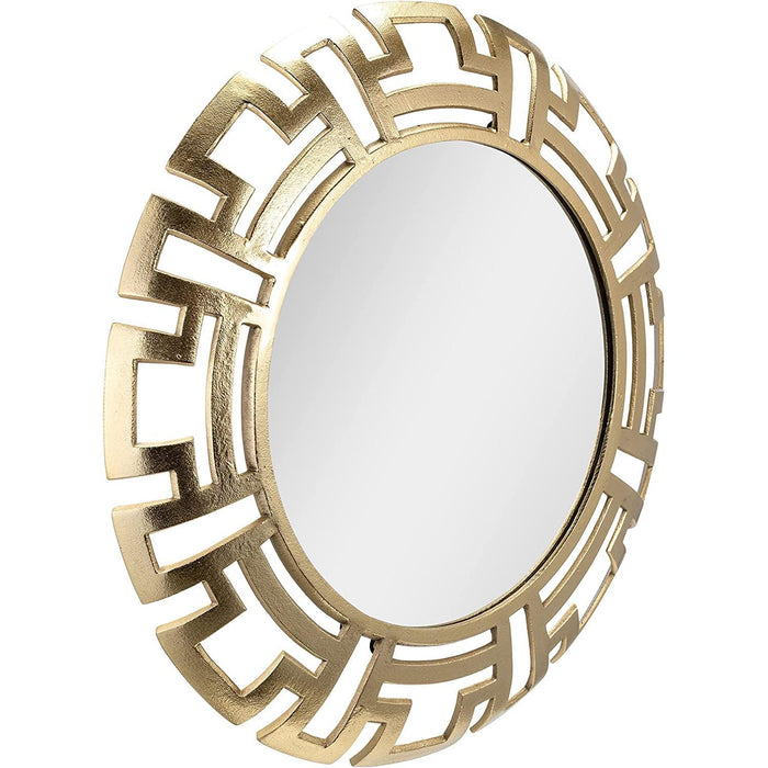 Gold Tribal round Mirror, Contemporary Style