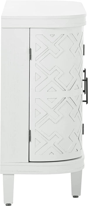 White Accent Storage Cabinet with 4 Doors