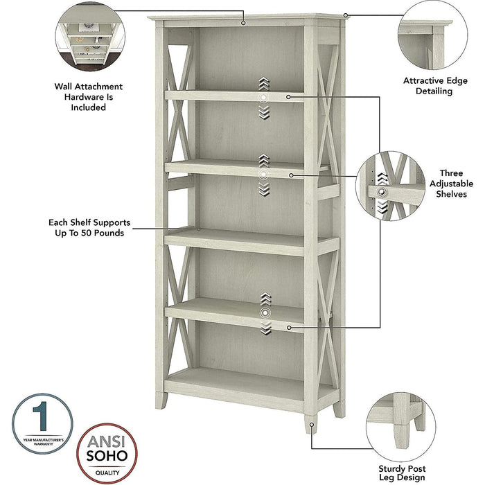 Linen White Oak Bookcase Set by Bush Furniture
