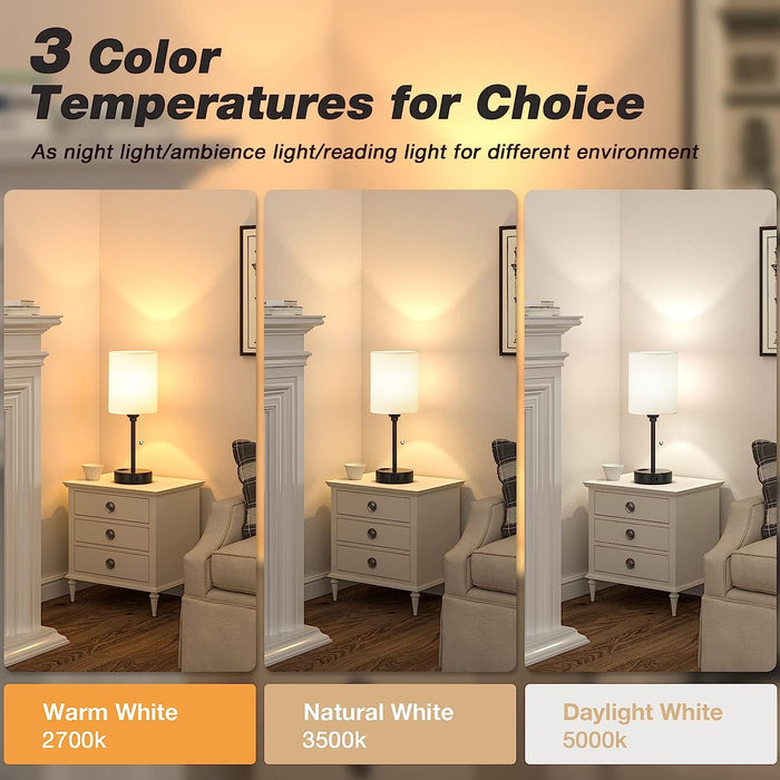 Small Bedroom Lamps 3 Color Temperatures - 2700K 3500K 5000K