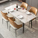 Dining Table with Sintered Stone Table Top and Metal Legs