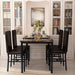 Small Dining Set with Faux Marble Table and 4 Chairs