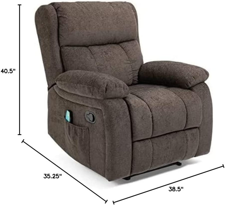 Lindale Massage Recliner, Brown + Black