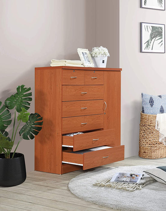 7 Drawer Jumbo Chest with Lock, Hanging Rod