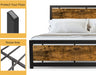 King Size Heavy Duty Bed Frame W/ Headboard and Footboard, Steel Slat Support