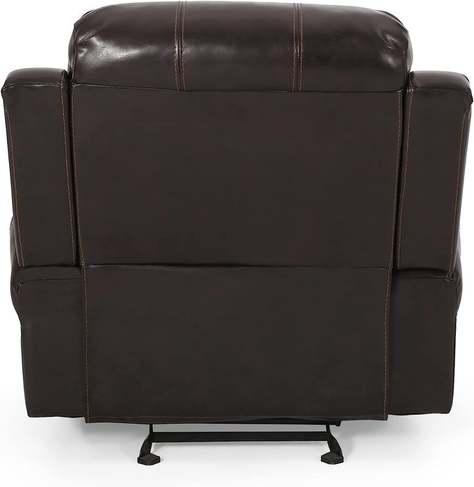 Brown Bonded Leather Gliding Recliner