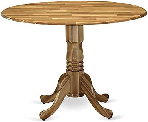 Wooden Dining Room Table with round Tabletop, Natural Finish