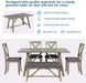 Rustic Gray Wooden 6-Piece Dining Table Set with Cushioned Chairs and Bench