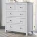 White Solid Wood 5-Drawer Storage Chest