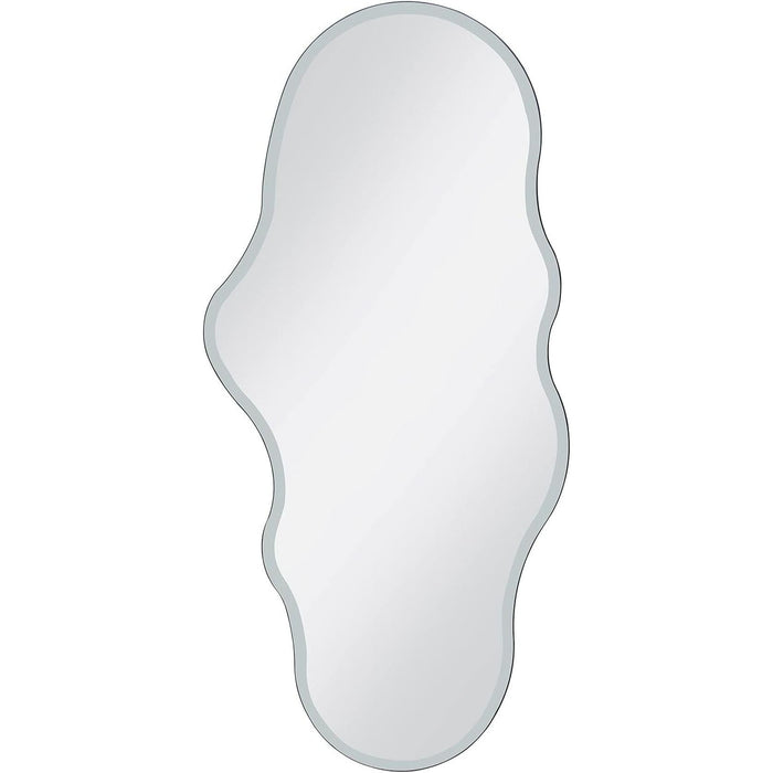 47X23 Inch Full Length Wall Mounted Mirror for Bedroom, Bathroom, and Living Room - Frameless, Irregular Shape Design, White