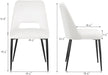 Set of 2 Cream Velvet Dining Chairs