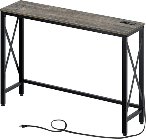 Narrow Console Table with Outlets and USB Ports