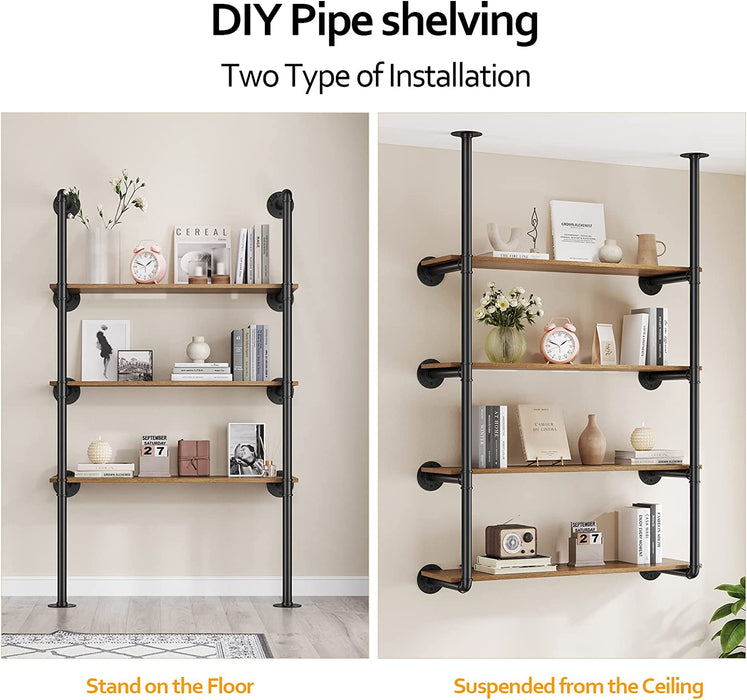 Free Standing Pipe Shelf, Rustic Bookcase, Industrial Shelve, Bookshelf,  Industrial Shelf, Pipe Shelving, Shelving Unit, Decor Storage 