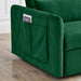 Green Velvet Convertible Sofa Bed with Chaise