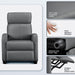 Gray PU Leather Recliner Sofa with Lumbar Support