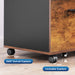 Rustic Brown Mobile File Cabinet with Shelves
