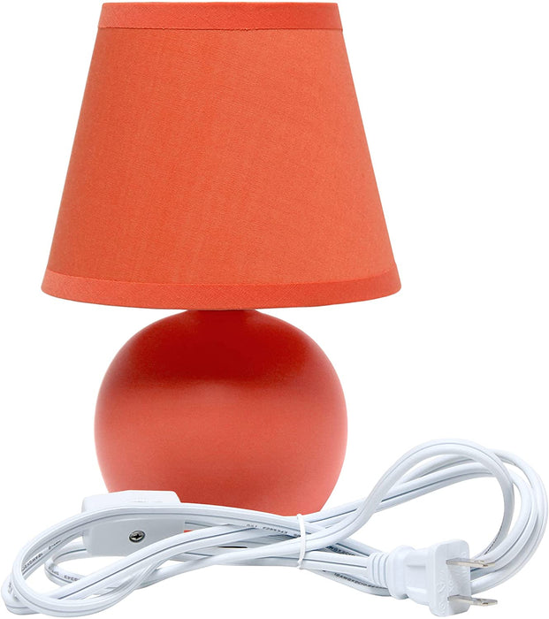 Mini Ceramic Globe Table Lamp in Orange