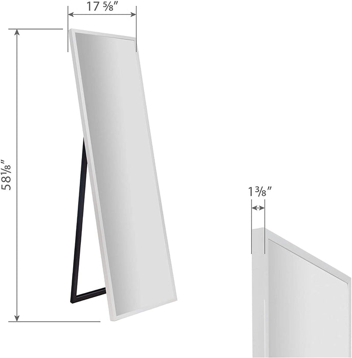 Free Standing Full Length Mirror with Easel, White