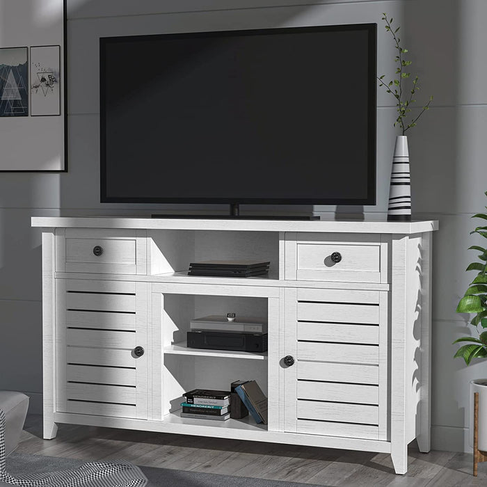 Farmhouse Style White TV Cabinet for Living Room