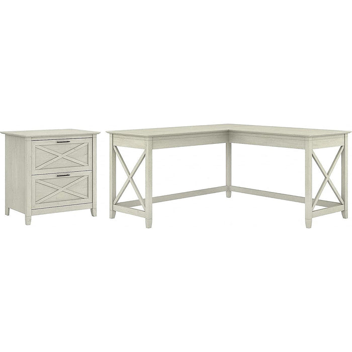 Key West L Shaped Desk with Mobile File Cabinet