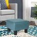 Small Blue Suede Ottoman Footstool