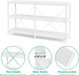 3-Tier White Sofa Table with Storage Shelves