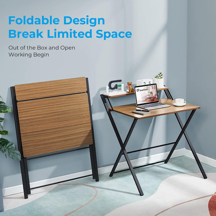 Foldable 2-Tier Desk for Small Spaces