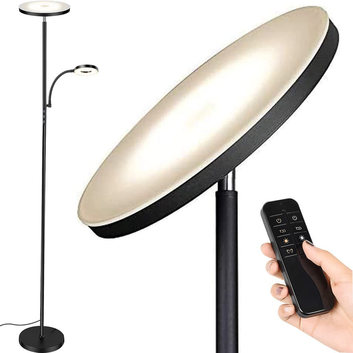 Super Bright LED Torchiere Floor Lamp with Reading Light