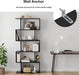 Modern S-Shaped Black Bookcase for Multifunctional Storage