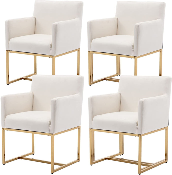 Set of 4 discount cream dining chairs