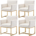 BESTANO Velvet Dining Chairs Set of 4, Cream