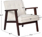 Mid-Century Modern Beige Accent Chair with Wood Details