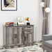 Gray Entryway Cupboard Sideboard Storage Cabinet with Drawers