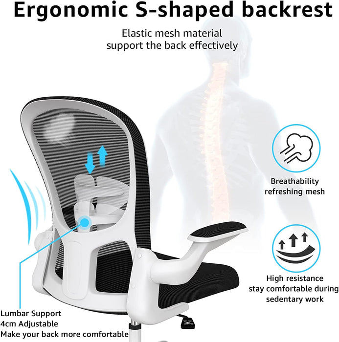 Breathable Mesh Swivel Chair with Lumbar Support