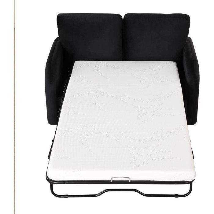 Black Love Seat with Sleeper, USB and Plug